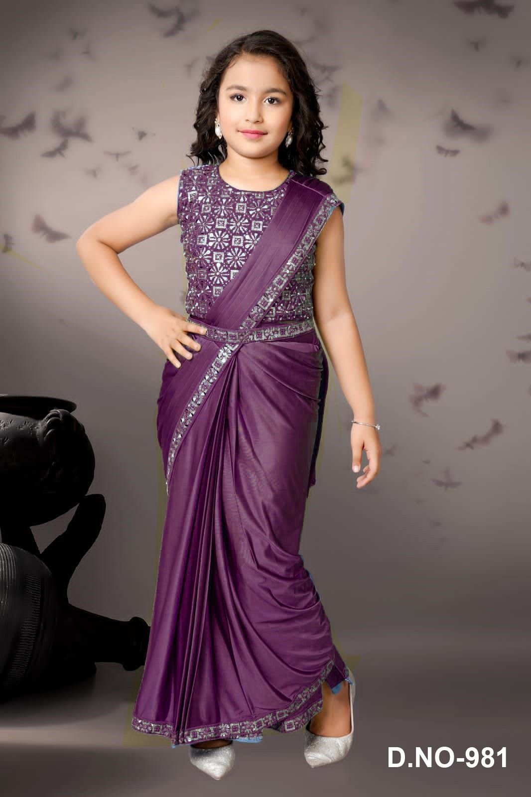 Embellished Kids Saree